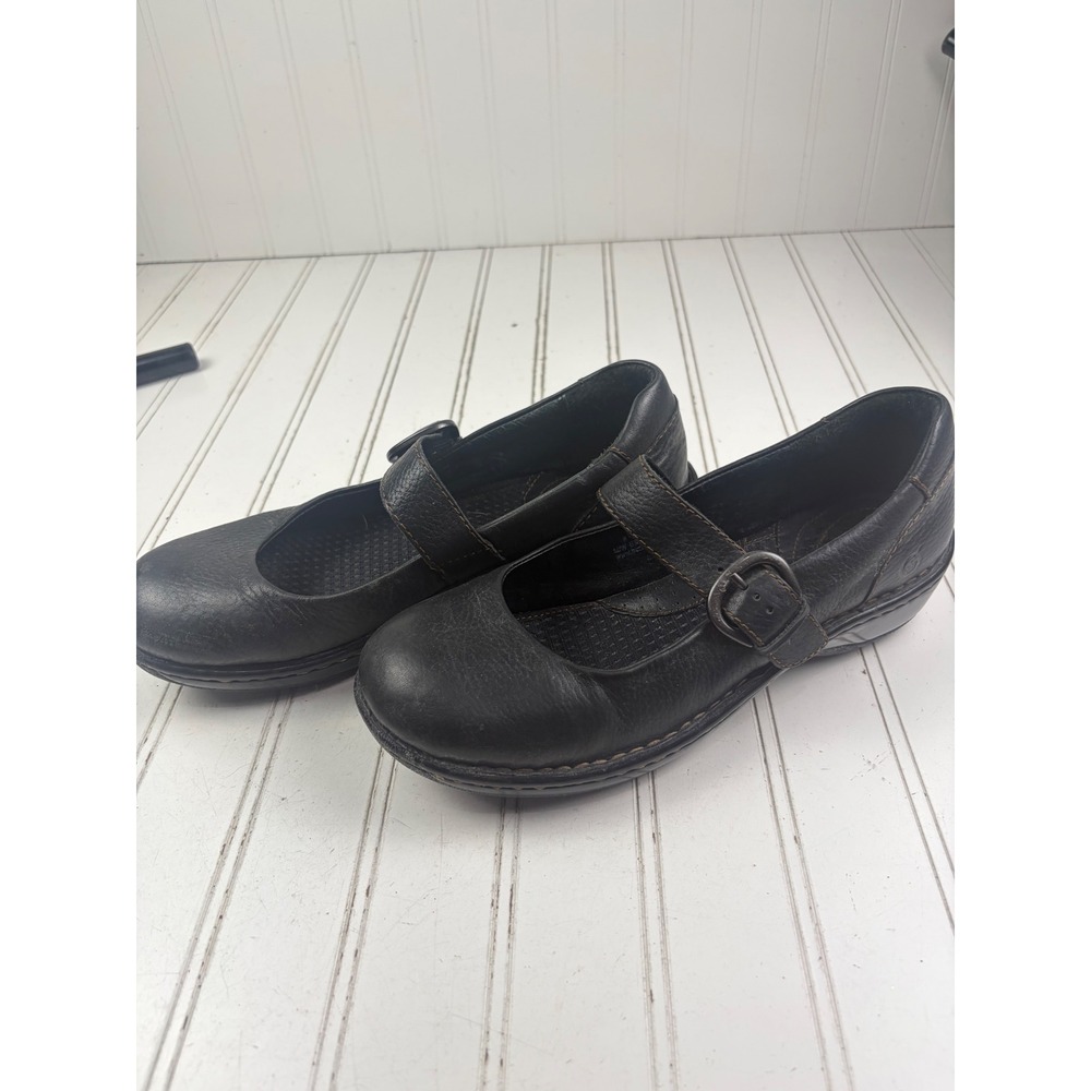 Born Vintage Y2K Black Leather Mary Jane Office Flats Women's Size 8 - Picture 3 of 10